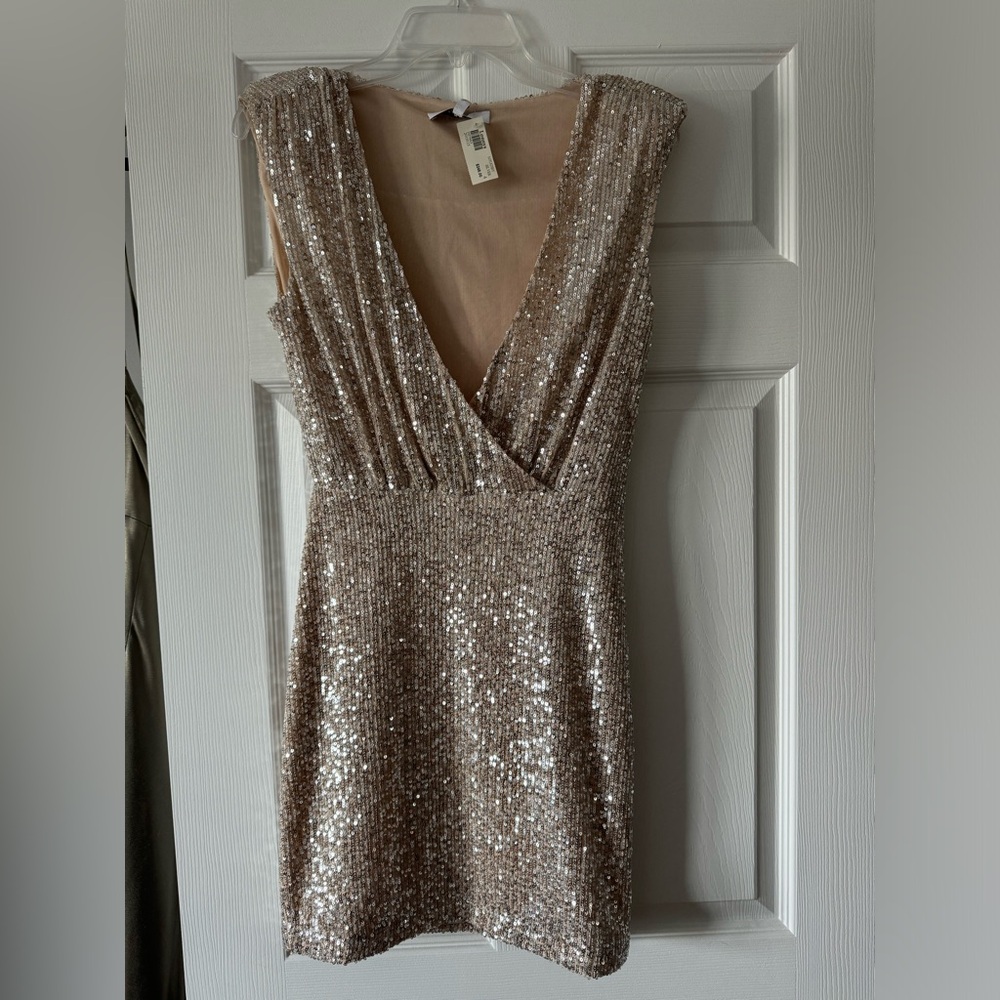 Likely brand champagne gold dress NWT - originally 248!